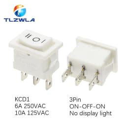 10PCS Switch ON-OFF KCD1 15*21mm 2Pin Ship Type Switch 6A 250V 10A 125V 15X21 Rocker Switch Power Switch