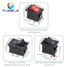 10PCS Switch ON-OFF KCD1 15*21mm 2Pin Ship Type Switch 6A 250V 10A 125V 15X21 Rocker Switch Power Switch