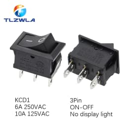 10PCS Switch ON-OFF KCD1 15*21mm 2Pin Ship Type Switch 6A 250V 10A 125V 15X21 Rocker Switch Power Switch
