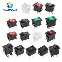 10PCS Switch ON-OFF KCD1 15*21mm 2Pin Ship Type Switch 6A 250V 10A 125V 15X21 Rocker Switch Power Switch
