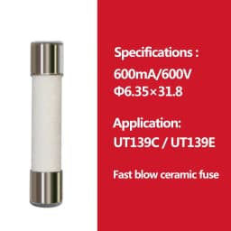 2pcs/lot UNI-T Cartridge Fuse Fast Fuse For Uni-t Multimeter UT139 UT890C+ UT890D UT39 UT105 UT171 UT61 Series