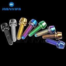 Wanyifa Titanium Bolt M5M6x16/18/20/25mm Conical Head Ti Screws with Washer for Bicycle Stems