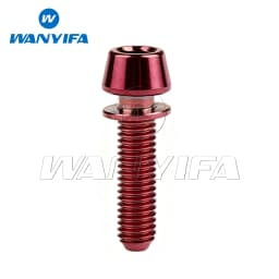 Wanyifa Titanium Bolt M5M6x16/18/20/25mm Conical Head Ti Screws with Washer for Bicycle Stems