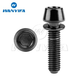 Wanyifa Titanium Bolt M5M6x16/18/20/25mm Conical Head Ti Screws with Washer for Bicycle Stems
