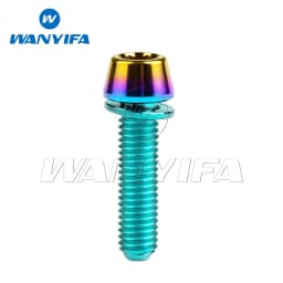 Wanyifa Titanium Bolt M5M6x16/18/20/25mm Conical Head Ti Screws with Washer for Bicycle Stems
