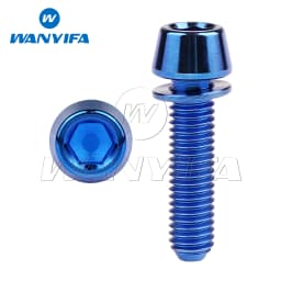 Wanyifa Titanium Bolt M5M6x16/18/20/25mm Conical Head Ti Screws with Washer for Bicycle Stems