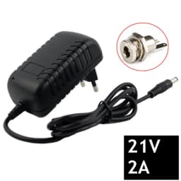 21V 2A 18650 Lithium Battery Charger 18V Lithium Battery Charger 5.5mm X 2.1mm DC Power Jack Socket Female Panel Mount Connector