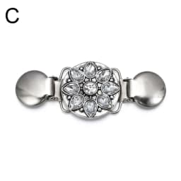 Retro Sweater Shawl Clasps Duck Mouth Clothing Pins Antique Flower Style Rhinestone Decoration Cardigans Connection Buckle Shirt