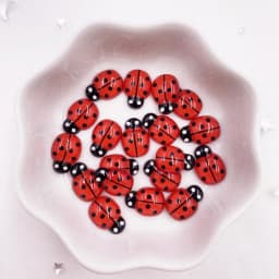 Resin 9mm*13mm Mini Cute Red Beetle Flatback Cabochon Rhinestone 60pcs DIY Scrapbook Decor Home Crystal Figurines Craft