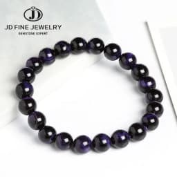 JD Natural Stone Blue Tiger Eye Beaded Bracelets Women Men Reiki Healing Yoga Meditation Charm Bangles Pulseras Jewelry Gift