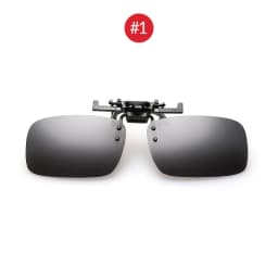 VIVIBEE Men Polarized Flip Up Clip on Sunglasses Black Driving UV400 Women Square S M L Goggles Night Vision Fishing Glasses