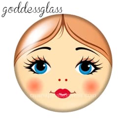 матрёшка Matryoshka Russian Girl Face 10pcs 12mm/18mm/20mm/25mm Round Photo Glass Cabochon Demo Flat Back Making Finding