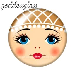 матрёшка Matryoshka Russian Girl Face 10pcs 12mm/18mm/20mm/25mm Round Photo Glass Cabochon Demo Flat Back Making Finding