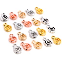 11x8mm 30pcs Antique Silver Plated KC Gold Colors Rhodium Swirl Handmade Charms Pendant:DIY for bracelet necklace