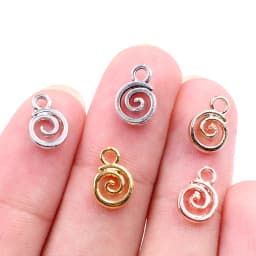 11x8mm 30pcs Antique Silver Plated KC Gold Colors Rhodium Swirl Handmade Charms Pendant:DIY for bracelet necklace