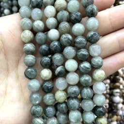 Faceted Natural Stone 4/6/8/10mm Amazonite Agates Jaspers Crystal Gems Loose Beads For Jewelry Making DIY Bracelet Accessories
