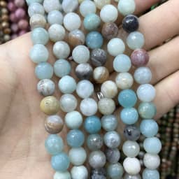 Faceted Natural Stone 4/6/8/10mm Amazonite Agates Jaspers Crystal Gems Loose Beads For Jewelry Making DIY Bracelet Accessories