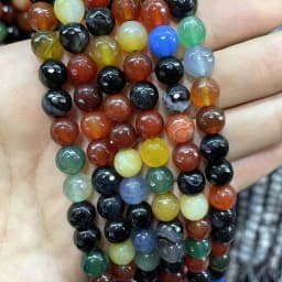 Faceted Natural Stone 4/6/8/10mm Amazonite Agates Jaspers Crystal Gems Loose Beads For Jewelry Making DIY Bracelet Accessories