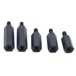 20/50pcs M2 M2.5 M3 M4*L+6mm Male to Female Black Nylon Standoffs Hex Spacer Standoff Pillar Plastic Spacing Screw