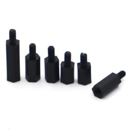 20/50pcs M2 M2.5 M3 M4*L+6mm Male to Female Black Nylon Standoffs Hex Spacer Standoff Pillar Plastic Spacing Screw
