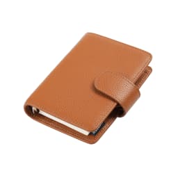 Moterm Regular A8 / M5 Size Rings Planner Pebbled Grain Cowhide 5-hole Mini Notebook with 15 MM Rings Organizer Journey Diary