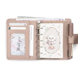 Moterm Regular A8 / M5 Size Rings Planner Pebbled Grain Cowhide 5-hole Mini Notebook with 15 MM Rings Organizer Journey Diary