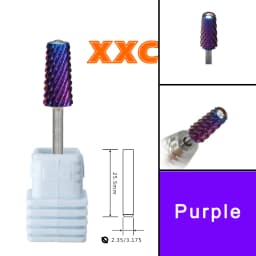 RolinStar 6.6 Safety Large Diamond Crystal Trapezium Tapered Barrel purple steel Carbide milling cutter nail drill bit