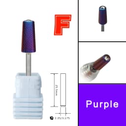 RolinStar 6.6 Safety Large Diamond Crystal Trapezium Tapered Barrel purple steel Carbide milling cutter nail drill bit