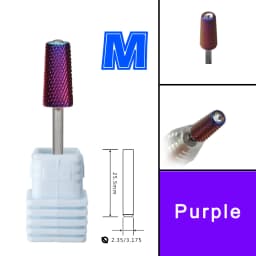 RolinStar 6.6 Safety Large Diamond Crystal Trapezium Tapered Barrel purple steel Carbide milling cutter nail drill bit