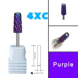 RolinStar 6.6 Safety Large Diamond Crystal Trapezium Tapered Barrel purple steel Carbide milling cutter nail drill bit
