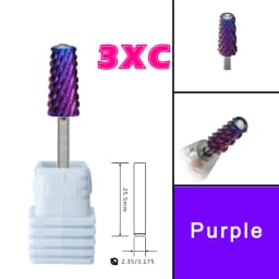 RolinStar 6.6 Safety Large Diamond Crystal Trapezium Tapered Barrel purple steel Carbide milling cutter nail drill bit