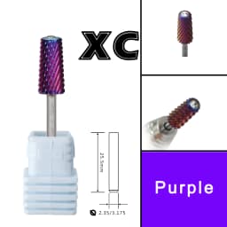 RolinStar 6.6 Safety Large Diamond Crystal Trapezium Tapered Barrel purple steel Carbide milling cutter nail drill bit