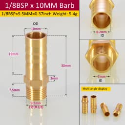 Brass Pipe Fitting 6/8/10/12/14/16mm Hose Barb Tail 1/8" 3/8" 1/4" BSP Male Connector Joint Copper Coupler Adapter