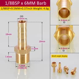 Brass Pipe Fitting 6/8/10/12/14/16mm Hose Barb Tail 1/8" 3/8" 1/4" BSP Male Connector Joint Copper Coupler Adapter