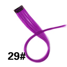 Highlights Hair Rainbow Synthetic Clip On Hair Extensions Ombre Colored Clip Hairpiece Colorful Clip Hair Strands For Festival