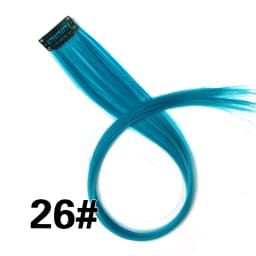 Highlights Hair Rainbow Synthetic Clip On Hair Extensions Ombre Colored Clip Hairpiece Colorful Clip Hair Strands For Festival