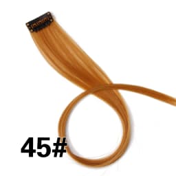 Highlights Hair Rainbow Synthetic Clip On Hair Extensions Ombre Colored Clip Hairpiece Colorful Clip Hair Strands For Festival