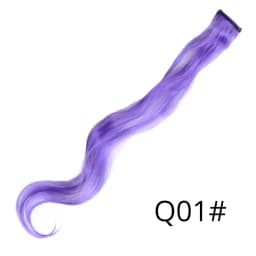 Highlights Hair Rainbow Synthetic Clip On Hair Extensions Ombre Colored Clip Hairpiece Colorful Clip Hair Strands For Festival