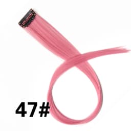Highlights Hair Rainbow Synthetic Clip On Hair Extensions Ombre Colored Clip Hairpiece Colorful Clip Hair Strands For Festival