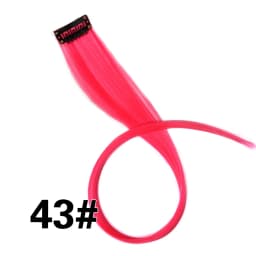 Highlights Hair Rainbow Synthetic Clip On Hair Extensions Ombre Colored Clip Hairpiece Colorful Clip Hair Strands For Festival