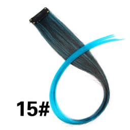 Highlights Hair Rainbow Synthetic Clip On Hair Extensions Ombre Colored Clip Hairpiece Colorful Clip Hair Strands For Festival