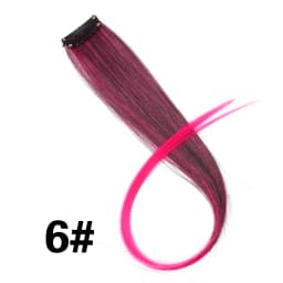 Highlights Hair Rainbow Synthetic Clip On Hair Extensions Ombre Colored Clip Hairpiece Colorful Clip Hair Strands For Festival