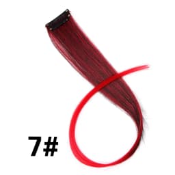 Highlights Hair Rainbow Synthetic Clip On Hair Extensions Ombre Colored Clip Hairpiece Colorful Clip Hair Strands For Festival