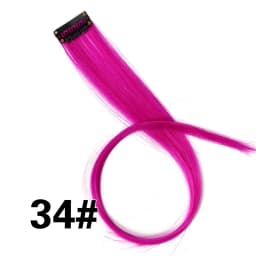 Highlights Hair Rainbow Synthetic Clip On Hair Extensions Ombre Colored Clip Hairpiece Colorful Clip Hair Strands For Festival
