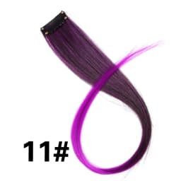 Highlights Hair Rainbow Synthetic Clip On Hair Extensions Ombre Colored Clip Hairpiece Colorful Clip Hair Strands For Festival