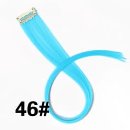 Highlights Hair Rainbow Synthetic Clip On Hair Extensions Ombre Colored Clip Hairpiece Colorful Clip Hair Strands For Festival