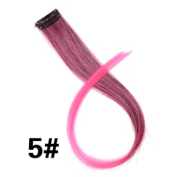 Highlights Hair Rainbow Synthetic Clip On Hair Extensions Ombre Colored Clip Hairpiece Colorful Clip Hair Strands For Festival