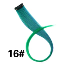 Highlights Hair Rainbow Synthetic Clip On Hair Extensions Ombre Colored Clip Hairpiece Colorful Clip Hair Strands For Festival