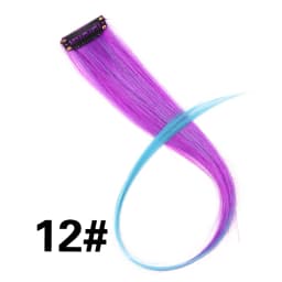 Highlights Hair Rainbow Synthetic Clip On Hair Extensions Ombre Colored Clip Hairpiece Colorful Clip Hair Strands For Festival