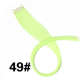 Highlights Hair Rainbow Synthetic Clip On Hair Extensions Ombre Colored Clip Hairpiece Colorful Clip Hair Strands For Festival